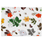 Gele bloemen en witte rozen 15 groot cadeauzakje (Achterkant)