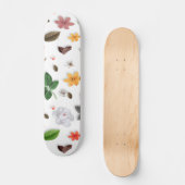 Gele bloemen en witte rozen 15 persoonlijk skateboard (Voorkant)