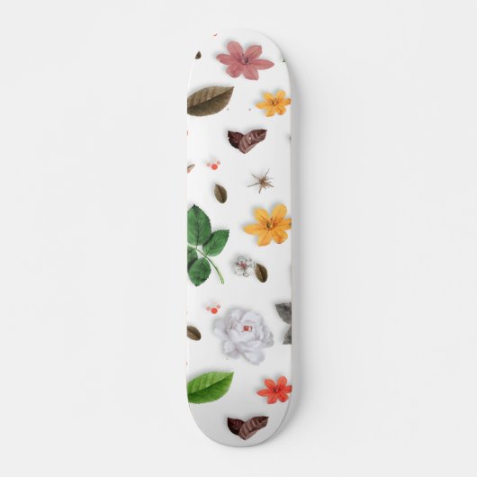Gele bloemen en witte rozen 15 persoonlijk skateboard (Voorkant)