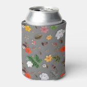 Gele bloemen en witte rozen 16 blikjeskoeler (Blikje Voorkant)