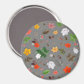 Gele bloemen en witte rozen 16 magneet (Voorkant / Achterkant)