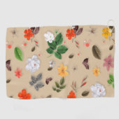 Gele bloemen en witte rozen 17 golfhanddoek (Horizontaal)