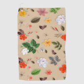 Gele bloemen en witte rozen 17 golfhanddoek (Voorkant)