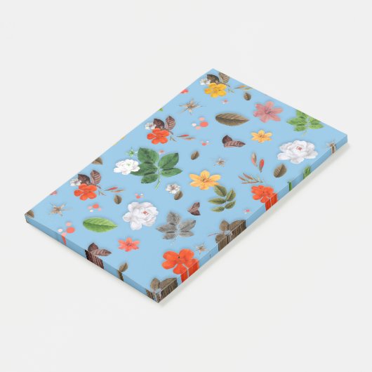 Gele bloemen en witte rozen 18 post-it® notes (Schuin)