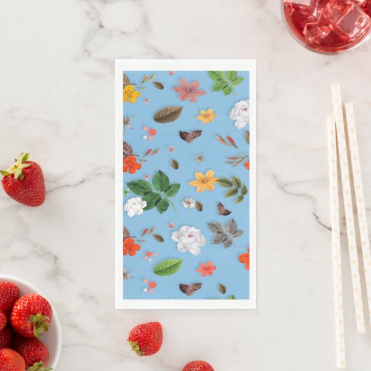 Gele bloemen en witte rozen 18 servet (Insitu)