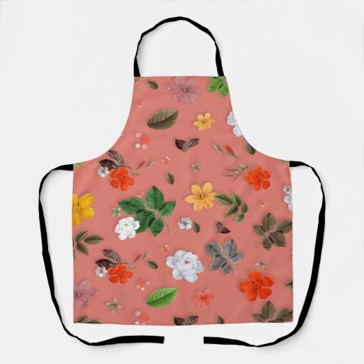 Gele bloemen en witte rozen 19 schort (Voorkant)