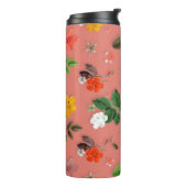 Gele bloemen en witte rozen 19 thermosbeker (Gedraaid links)