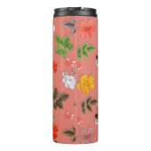 Gele bloemen en witte rozen 19 thermosbeker (Achterkant)