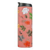 Gele bloemen en witte rozen 19 thermosbeker (Geroteerd rechts)