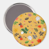 Gele bloemen en witte rozen 20 magneet (Voorkant / Achterkant)