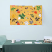 Gele bloemen en witte rozen 20 spandoek (Beurs)