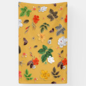 Gele bloemen en witte rozen 20 spandoek (Verticaal)