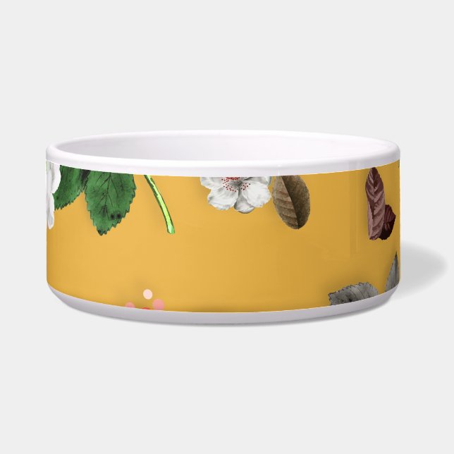 Gele bloemen en witte rozen 20 voerbakje (Voorkant)