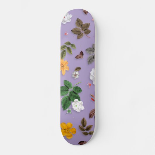 Gele bloemen en witte rozen 21 persoonlijk skateboard (Voorkant)