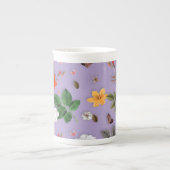 Gele bloemen en witte rozen 21 porselein kop (Voorkant)