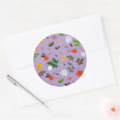 Gele bloemen en witte rozen 21 ronde sticker (Envelop)
