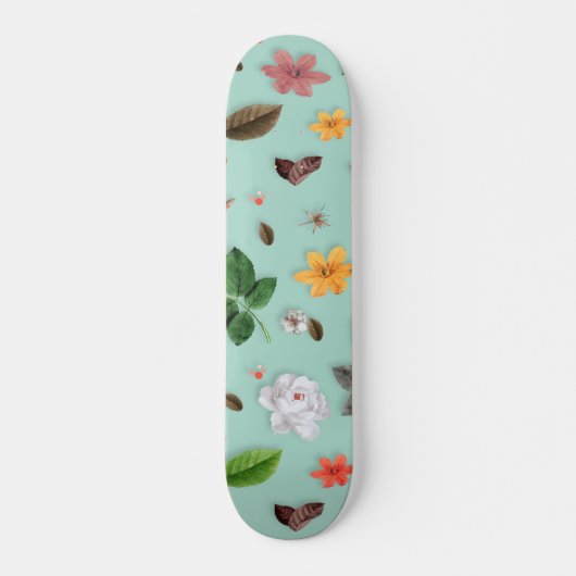 Gele bloemen en witte rozen 22 persoonlijk skateboard (Voorkant)