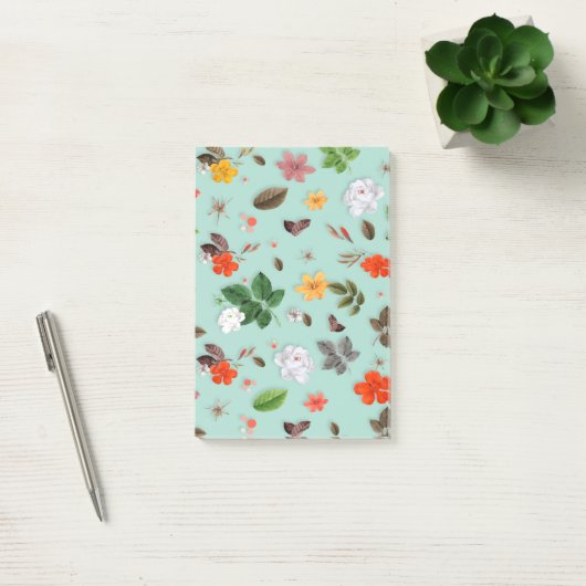 Gele bloemen en witte rozen 22 post-it® notes (Kantoor)