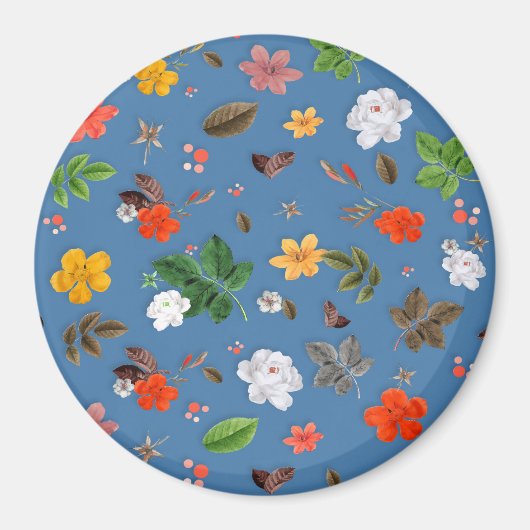 Gele bloemen en witte rozen 23 magneet (Voorkant)