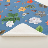 Gele bloemen en witte rozen 23 sherpa deken (3/4)