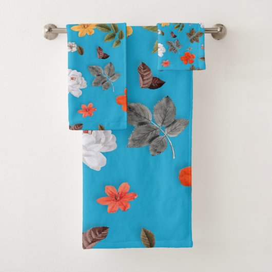 Gele bloemen en witte rozen 24 bad handdoek (Insitu)