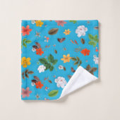 Gele bloemen en witte rozen 24 bad handdoek (Wasdoekje)