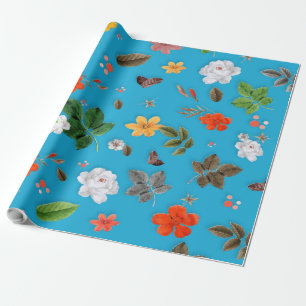 Gele bloemen en witte rozen 24 cadeaupapier