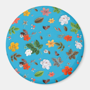 Gele bloemen en witte rozen 24 magneet