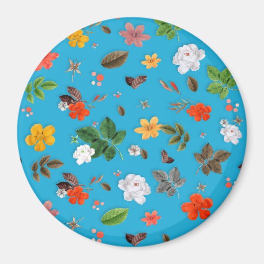 Gele bloemen en witte rozen 24 magneet (Voorkant)