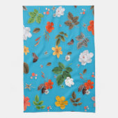 Gele bloemen en witte rozen 24 theedoek (Verticaal)