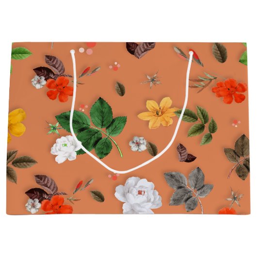 Gele bloemen en witte rozen 25 groot cadeauzakje (Voorkant)