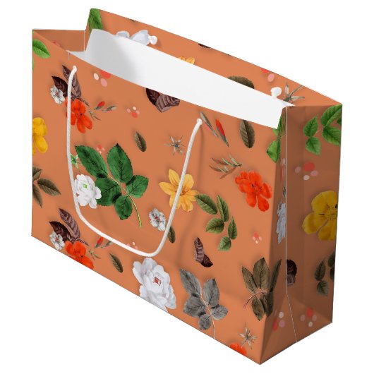 Gele bloemen en witte rozen 25 groot cadeauzakje (Voorkant Gekanteld)