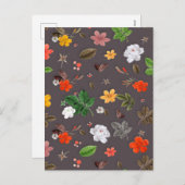 Gele bloemen en witte rozen 26 feestdagenkaart (Voorkant / Achterkant)