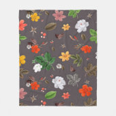 Gele bloemen en witte rozen 26 fleece deken (Voorkant)