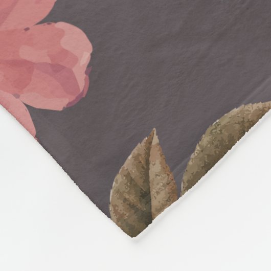 Gele bloemen en witte rozen 26 fleece deken (Hoek)