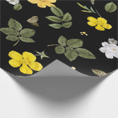 Gele bloemen en witte rozen 2 cadeaupapier (Hoek)