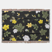 Gele bloemen en witte rozen 2 deken (Voorkant)