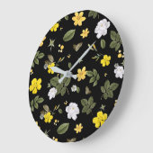 Gele bloemen en witte rozen 2 grote klok (Hoek)