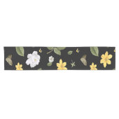 Gele bloemen en witte rozen 2 korte tafelloper (Horizontaal)