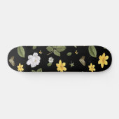 Gele bloemen en witte rozen 2 persoonlijk skateboard (Horizontaal)