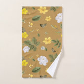 Gele bloemen en witte rozen 4 bad handdoek (Handdoek)