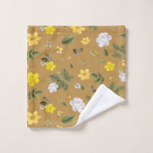 Gele bloemen en witte rozen 4 bad handdoek (Wasdoekje)