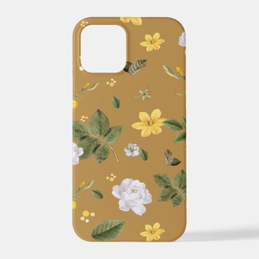 Gele bloemen en witte rozen 4 iPhone hoesje (Achterkant)