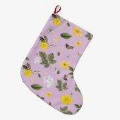 Gele Bloemen en Witte Rozen 5 Grote Kerstsok (Voorkant (Hangend))