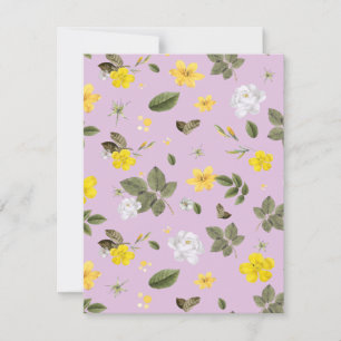 Gele bloemen en witte rozen 5 notitiekaartje