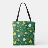 Gele bloemen en witte rozen 6 tote bag (Achterkant)