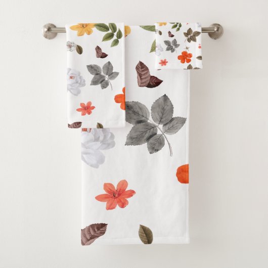 Gele bloemen en witte rozen 7 bad handdoek (Insitu)