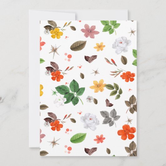 Gele bloemen en witte rozen 7 bedankkaart (Voorkant)