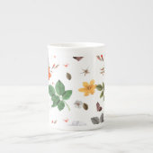 Gele bloemen en witte rozen 7 porselein kop (Voorkant)