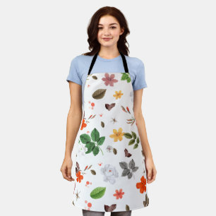 Gele bloemen en witte rozen 7 schort